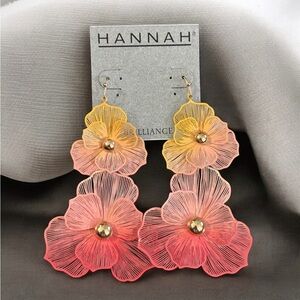 Hannah Accents Pink and yellow hombre Earrings NEW